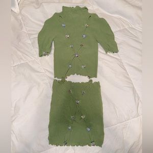 Poster Girl - WORN ONCE Sativa Green Top & Skirt